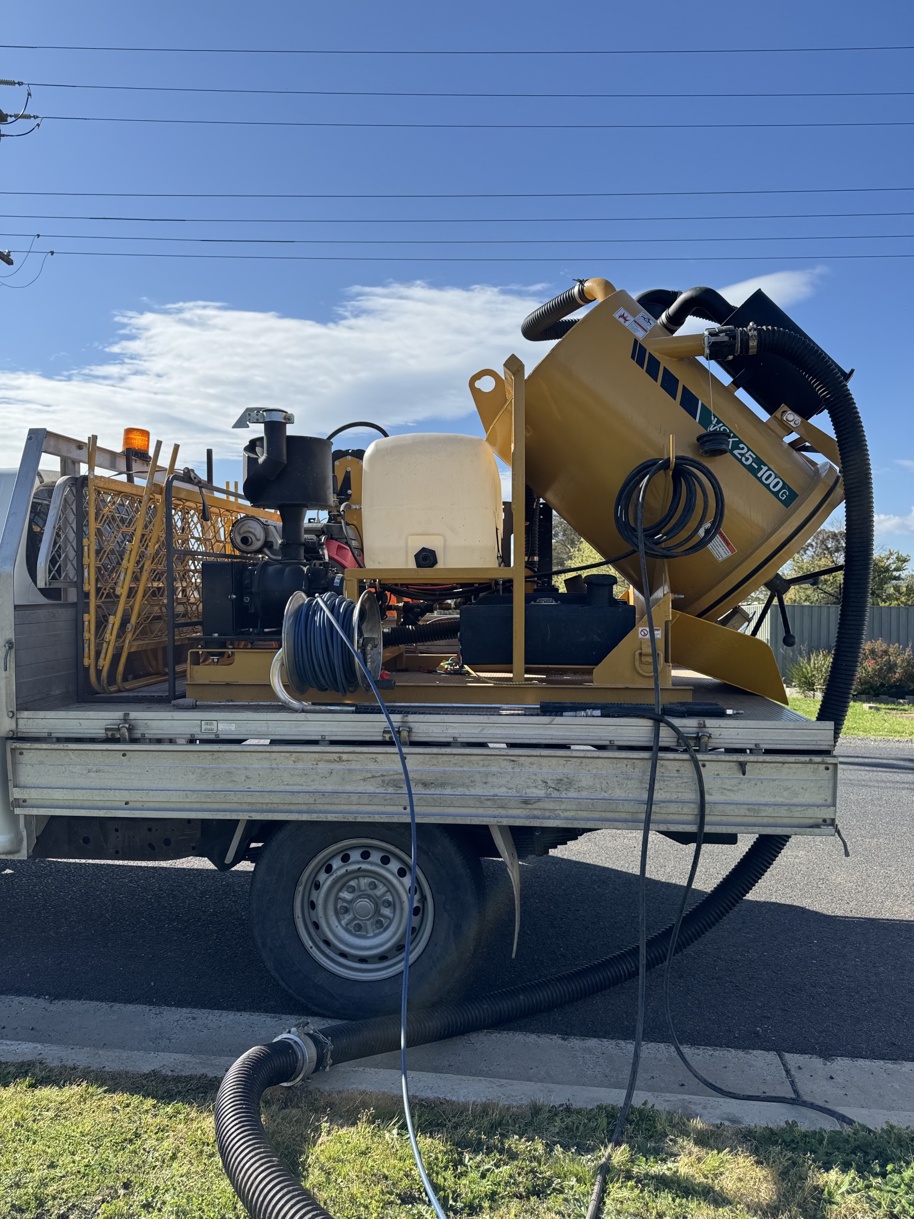 Mini vac unit on ute – vacuum excavation equipment in action, Sydney